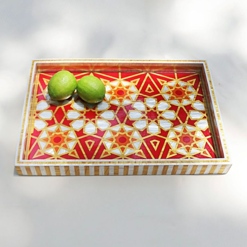Trays - Large Mother Pearl Rectangular tray - HYA CONCEPT STORE