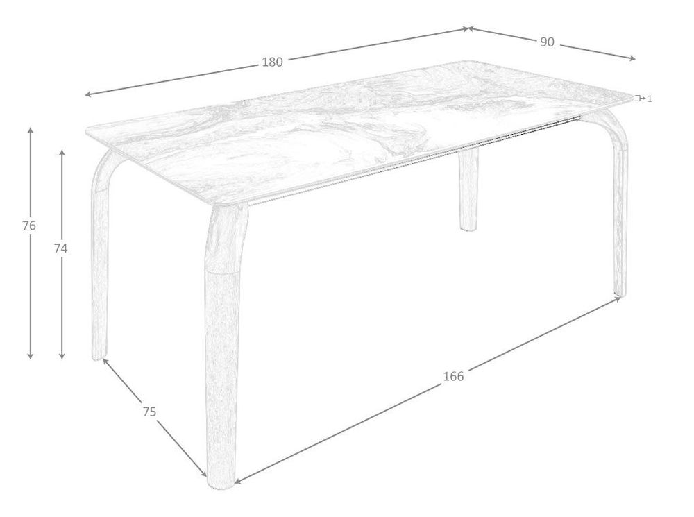 Tables Salle à Manger - Table à manger rectangulaire marbre porcelaine et frêne chêne - ANGEL CERDÁ