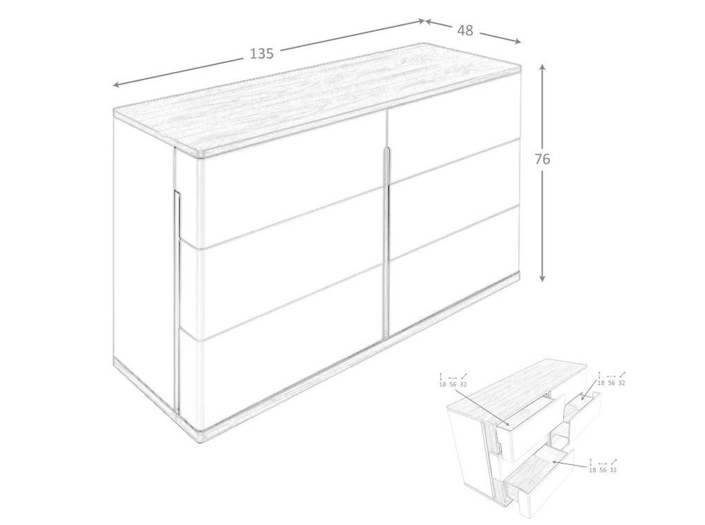Commodes - Commode en bois gris et noyer - ANGEL CERDÁ