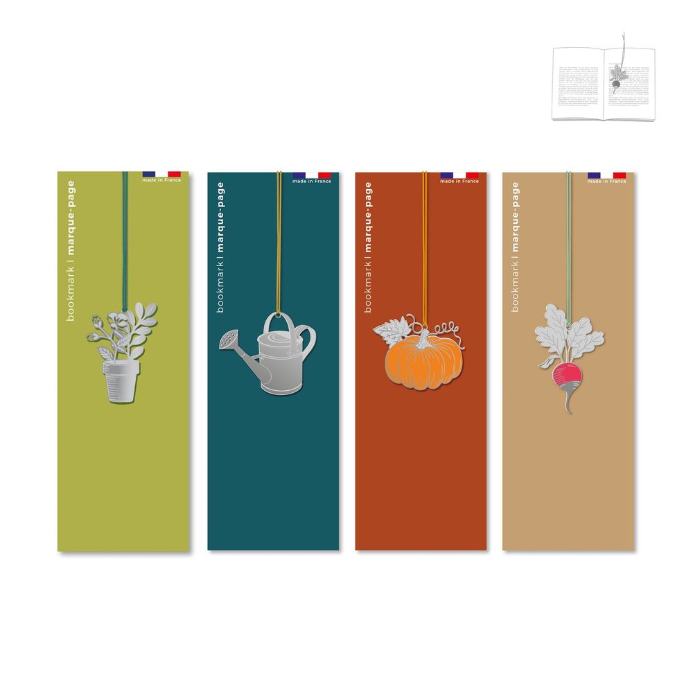 Cadeaux - Assortiment de 12 marque-pages en métal - jardin - TOUT SIMPLEMENT,