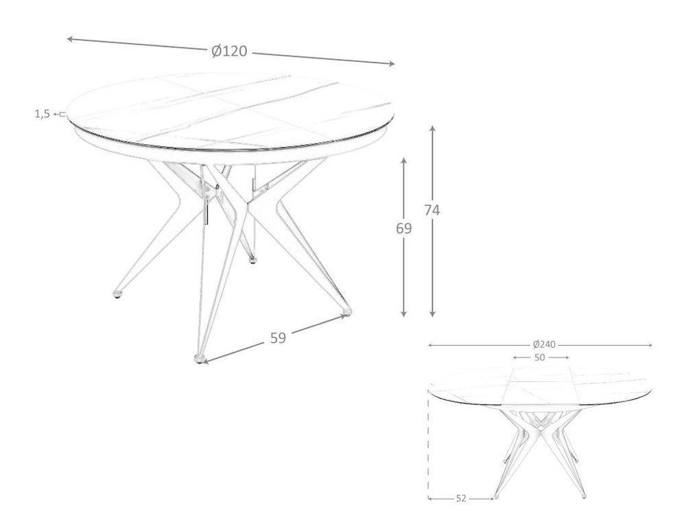 Dining Tables - Round porcelain marble and steel extending dining table - ANGEL CERDÁ