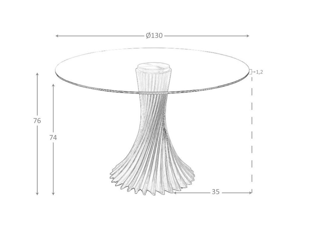 Tables Salle à Manger - Table à manger ronde verre trempé et noyer - ANGEL CERDÁ