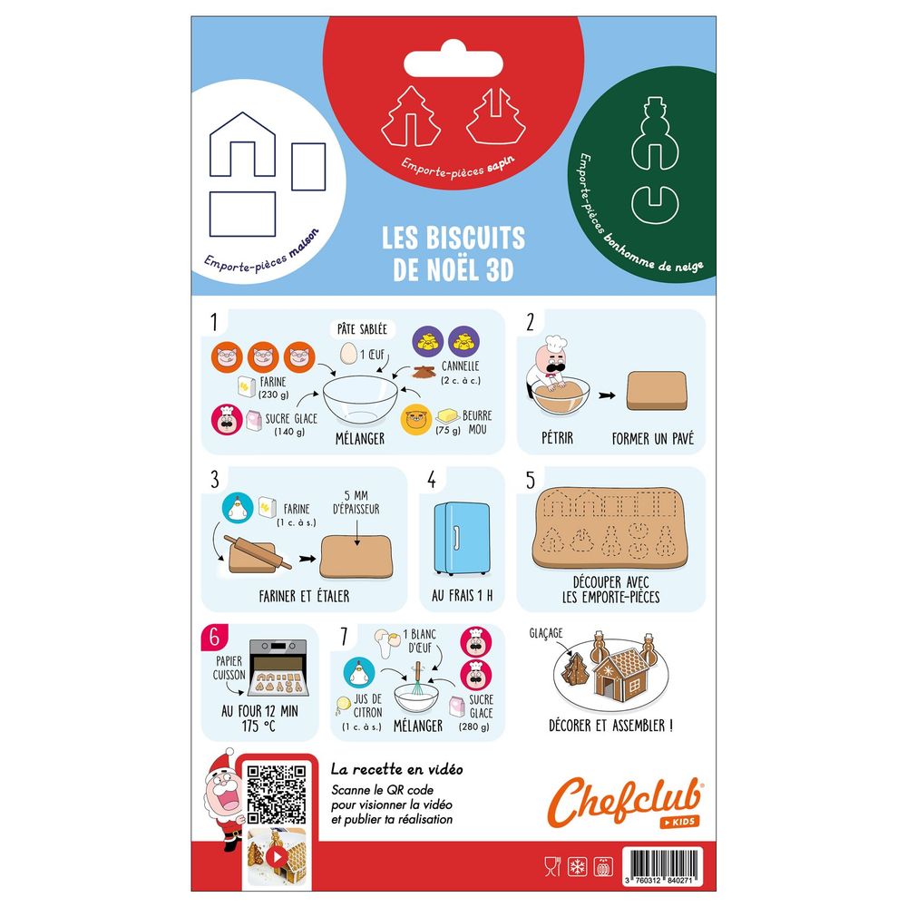 Loisirs créatifs pour enfant - Emporte-pièces les Biscuits de Noël 3D - SNACKING MEDIA / CHEFCLUB