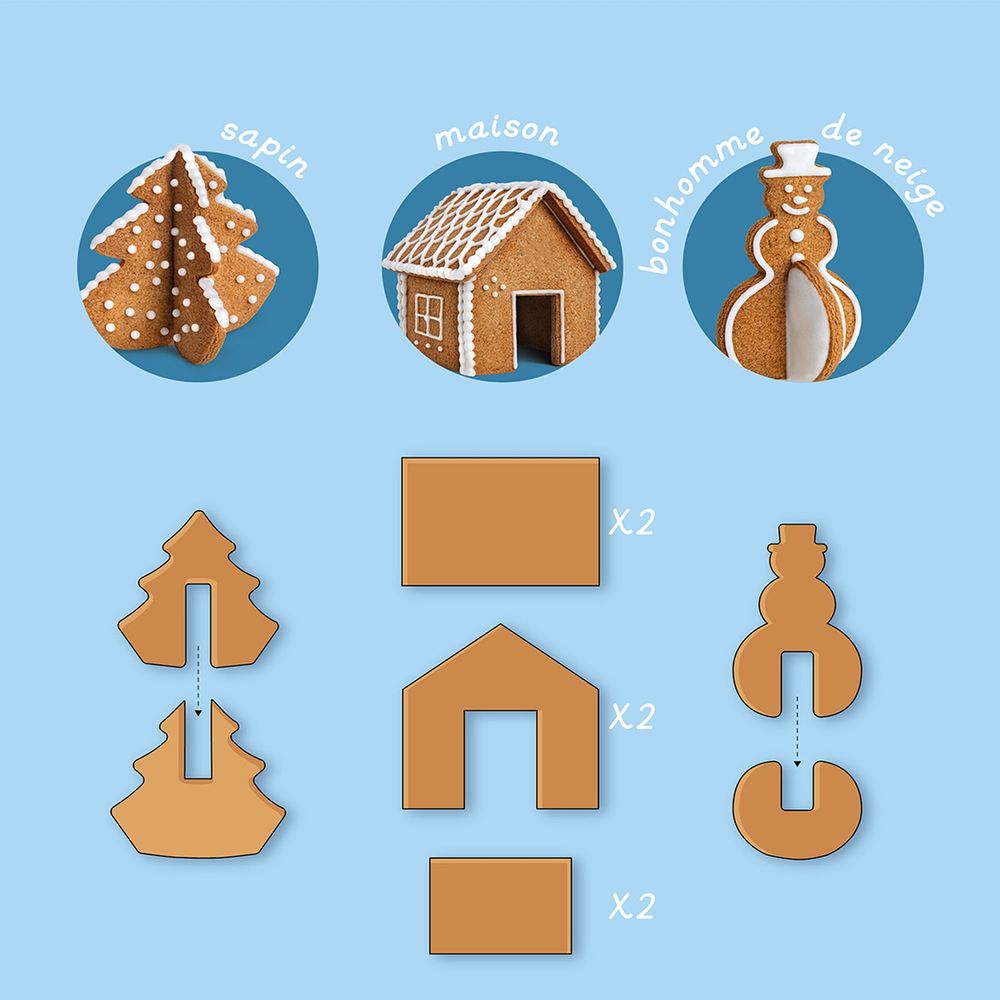 Loisirs créatifs pour enfant - Emporte-pièces les Biscuits de Noël 3D - SNACKING MEDIA / CHEFCLUB