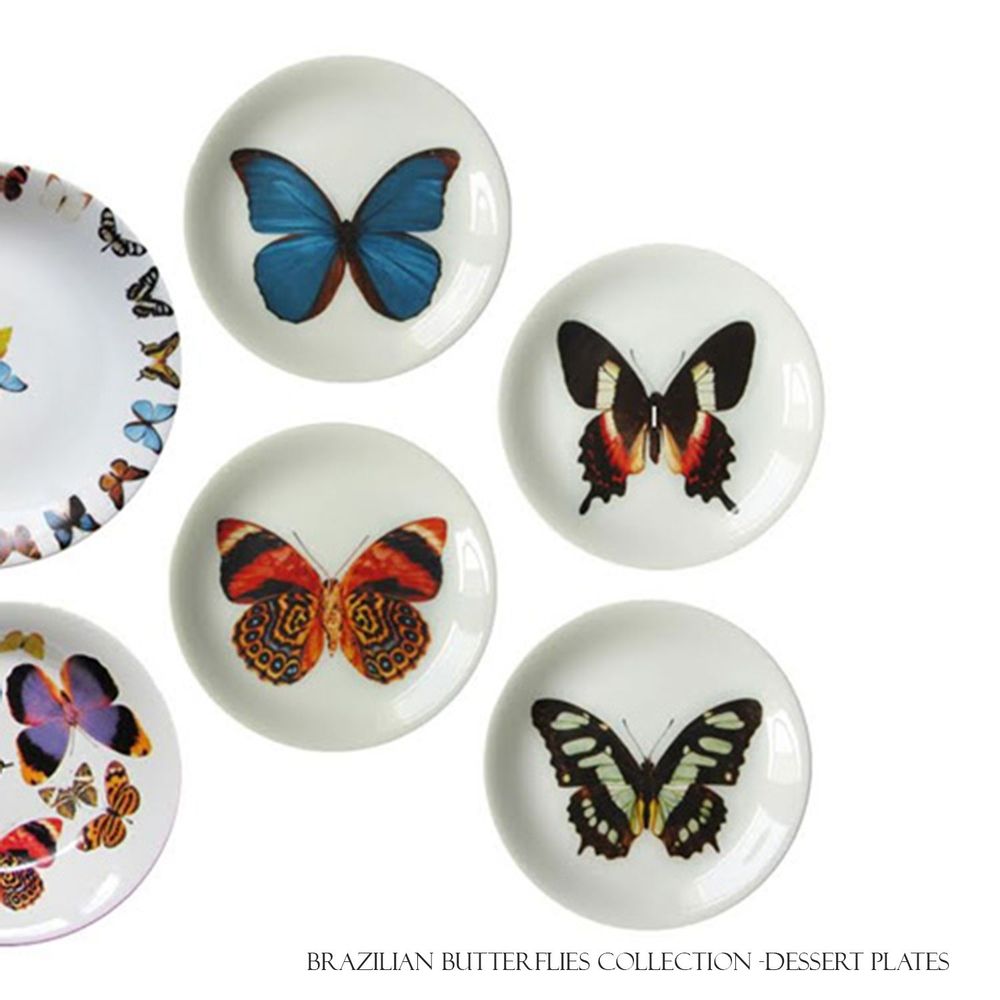 Platter and bowls - Set of 6 dessert plates with different prints. - STUDIO CRIS AZEVEDO