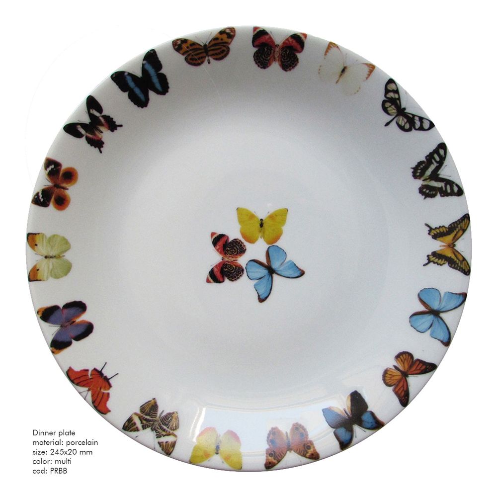 Plats et saladiers - Assiette de dîner Papillons Brésiliens - STUDIO CRIS AZEVEDO