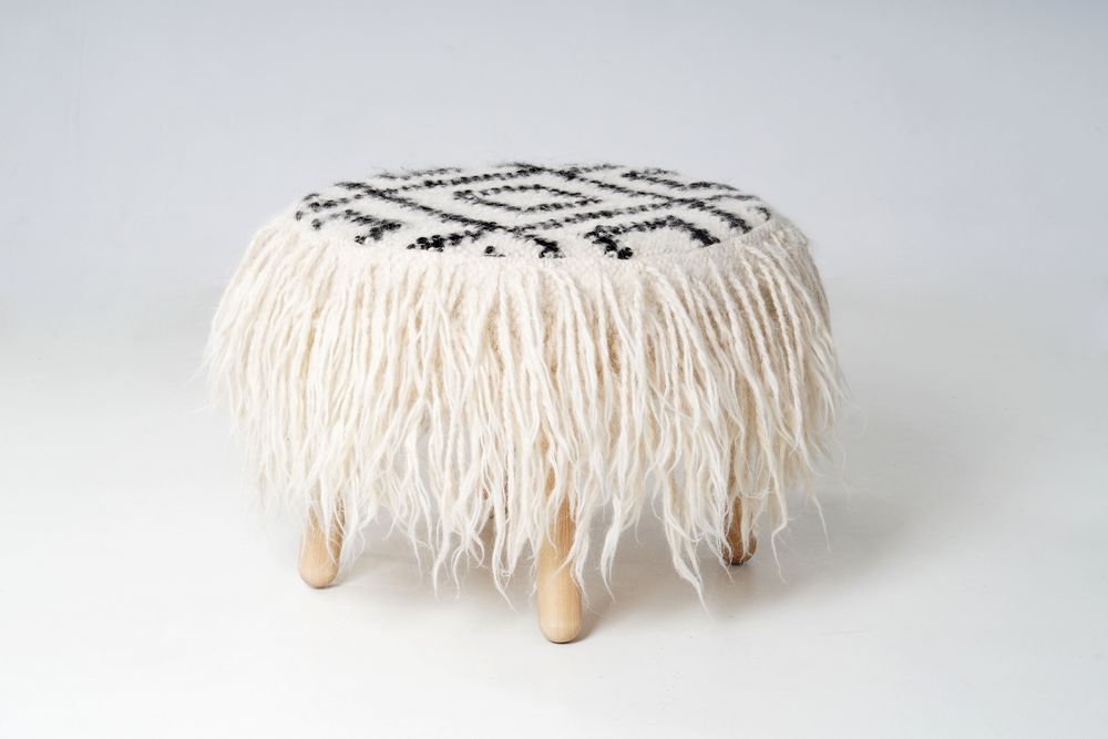 Chaises pour collectivités - Pouf Mapico BW - GALERIE SANA MOREAU