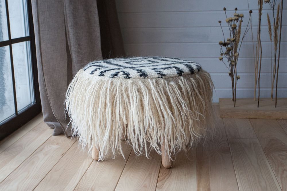 Chaises pour collectivités - Pouf Mapico BW - GALERIE SANA MOREAU