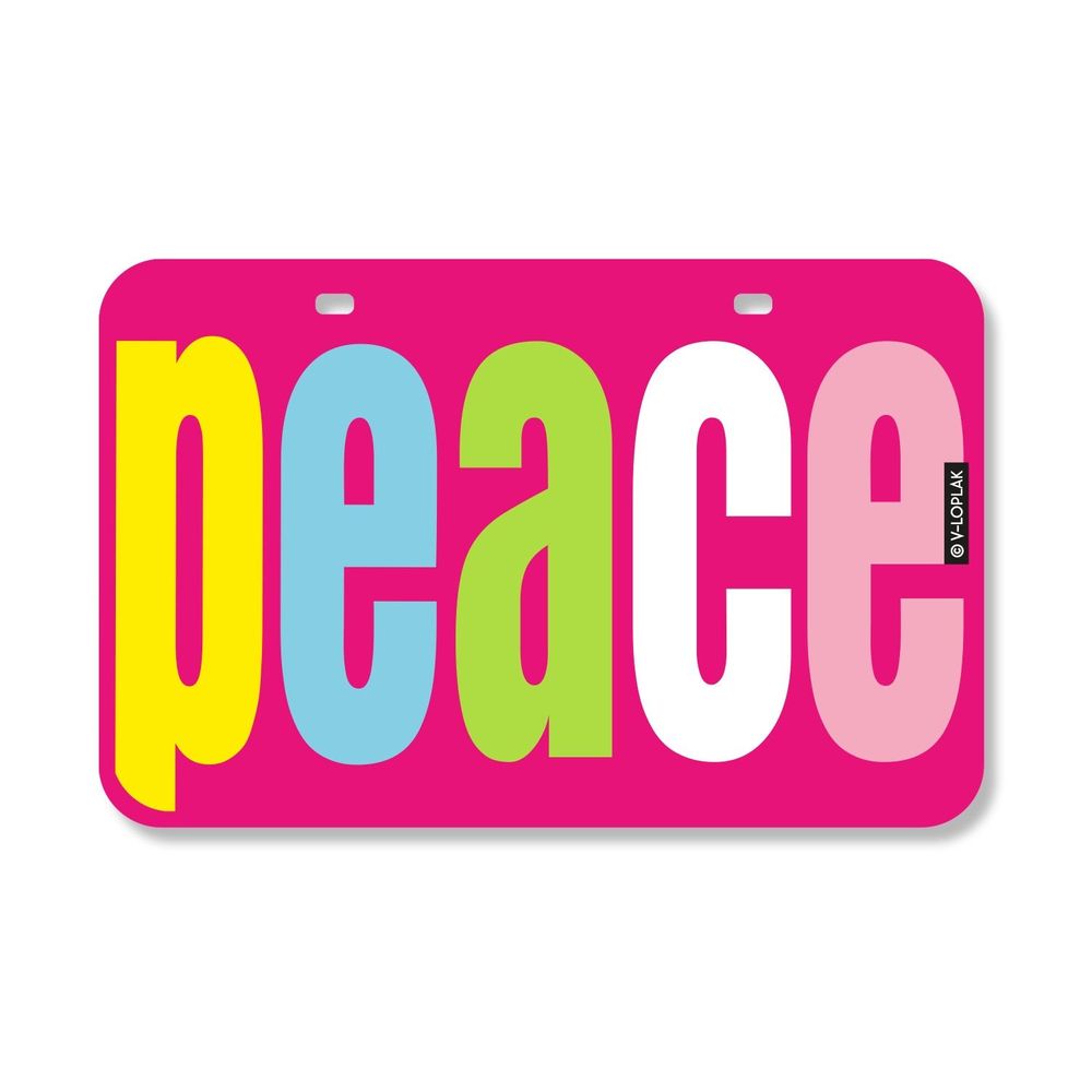 Cadeaux - Plaque vélo Peace (rose) - V-LOPLAK (ACCESSOIRE TENDANCE)