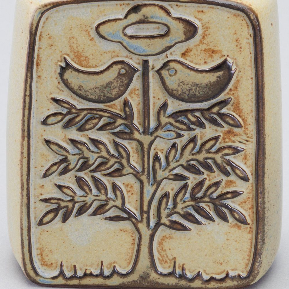 Vases - Vase　triangle and bird relief　(reversible) - カシワクラフト