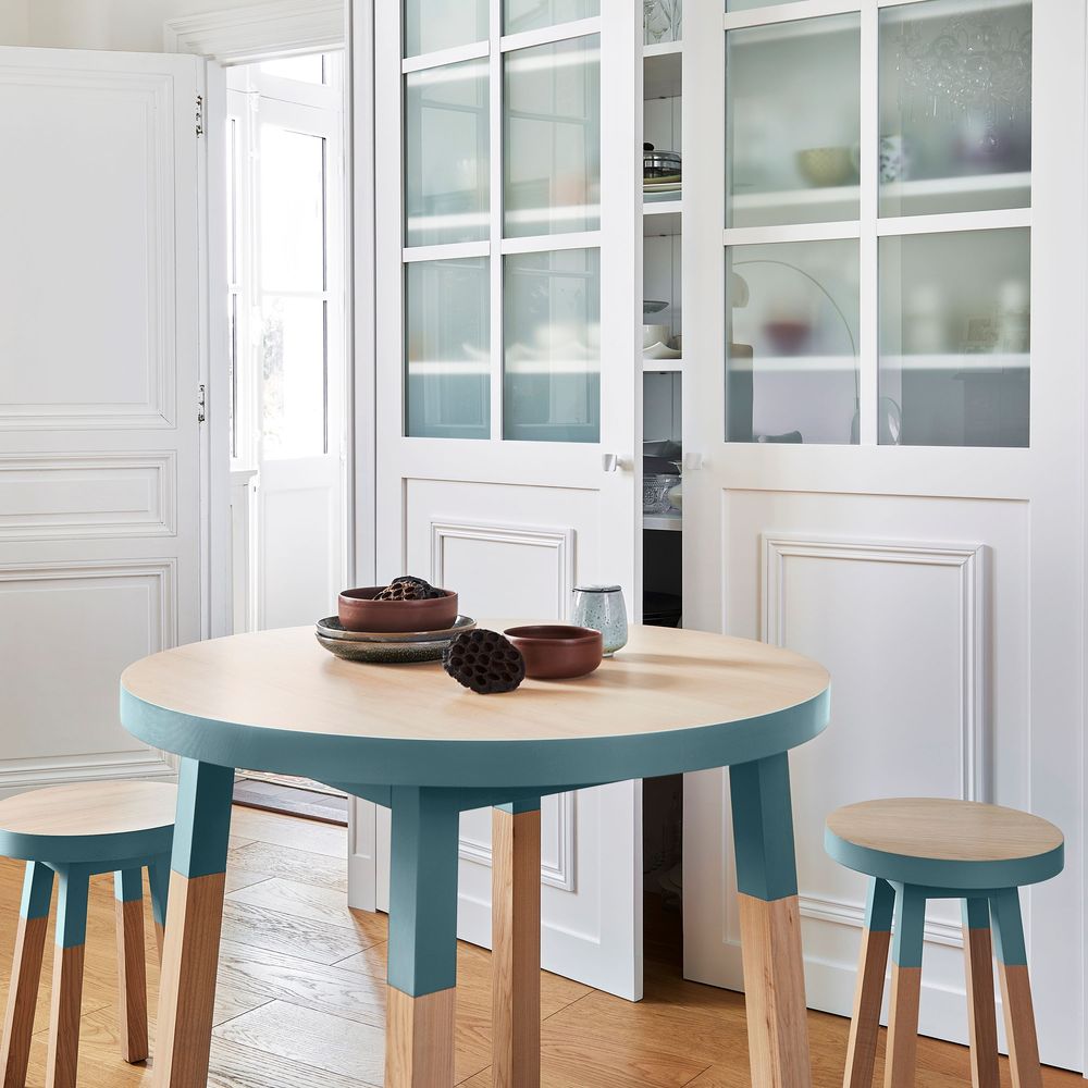 Tables Salle à Manger - Table ronde extensible en bois massif - diamètre 100 cm - MON PETIT MEUBLE FRANÇAIS