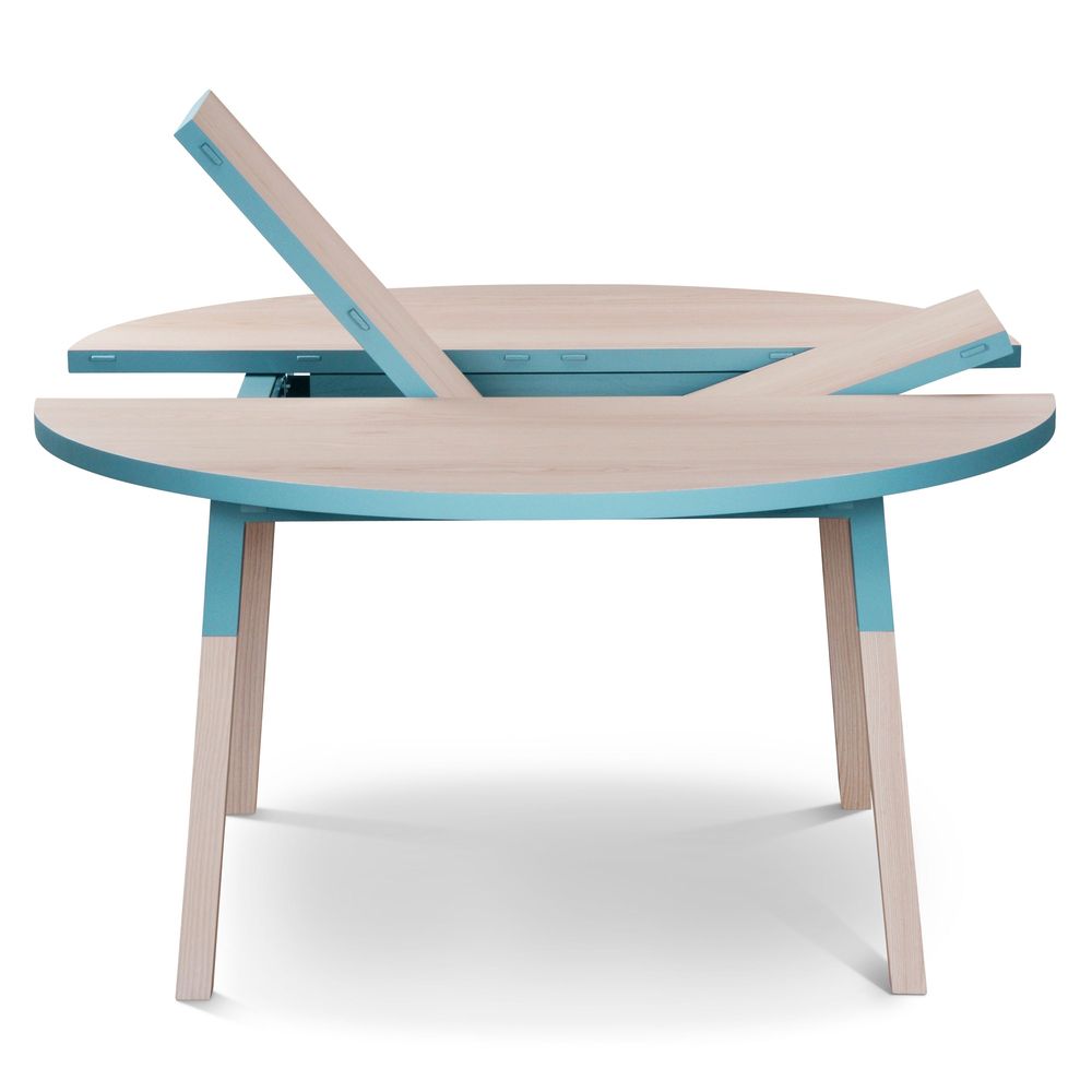 Tables Salle à Manger - Table ronde extensible en bois massif - diamètre 100 cm - MON PETIT MEUBLE FRANÇAIS