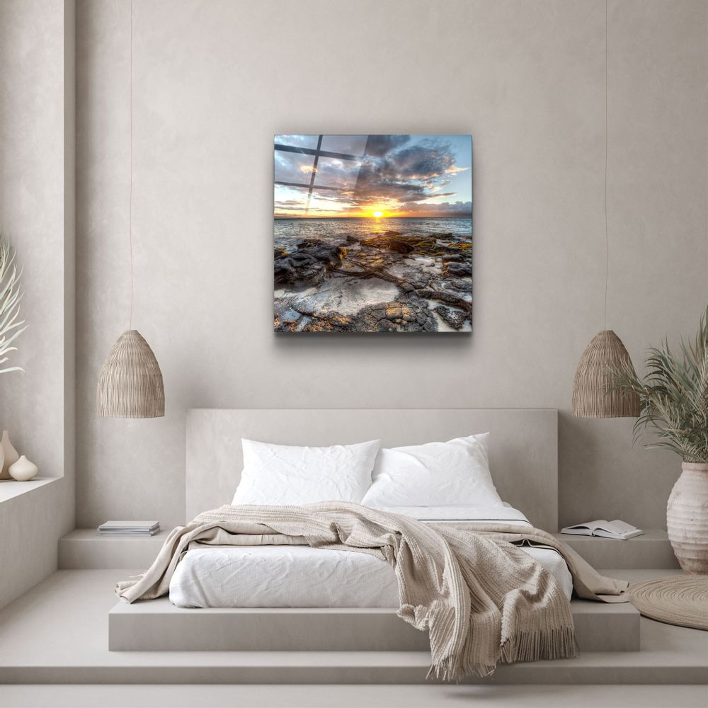 Other wall decoration - ・"Sunset Sea"・Glass Wall Art | Artdesigna Glass Printing Wall Arts. - ARTDESIGNA