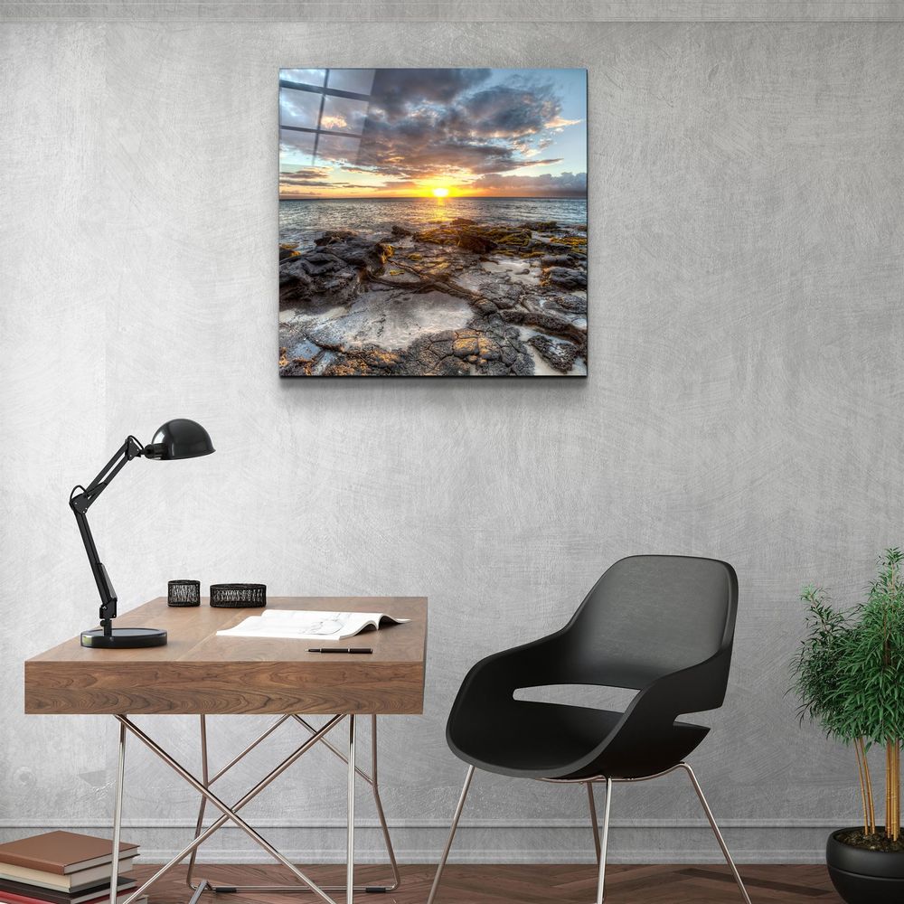 Other wall decoration - ・"Sunset Sea"・Glass Wall Art | Artdesigna Glass Printing Wall Arts. - ARTDESIGNA