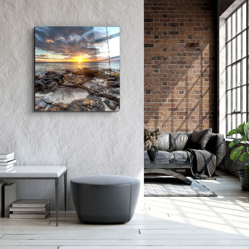 Other wall decoration - ・"Sunset Sea"・Glass Wall Art | Artdesigna Glass Printing Wall Arts. - ARTDESIGNA