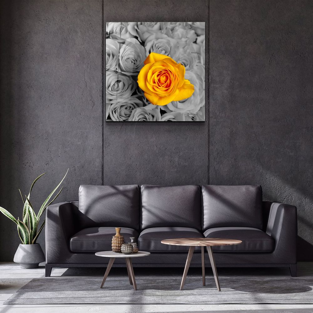 Other wall decoration - ・"Yellow Rose"・Glass Wall Art | Artdesigna Glass Printing Wall Arts. - ARTDESIGNA