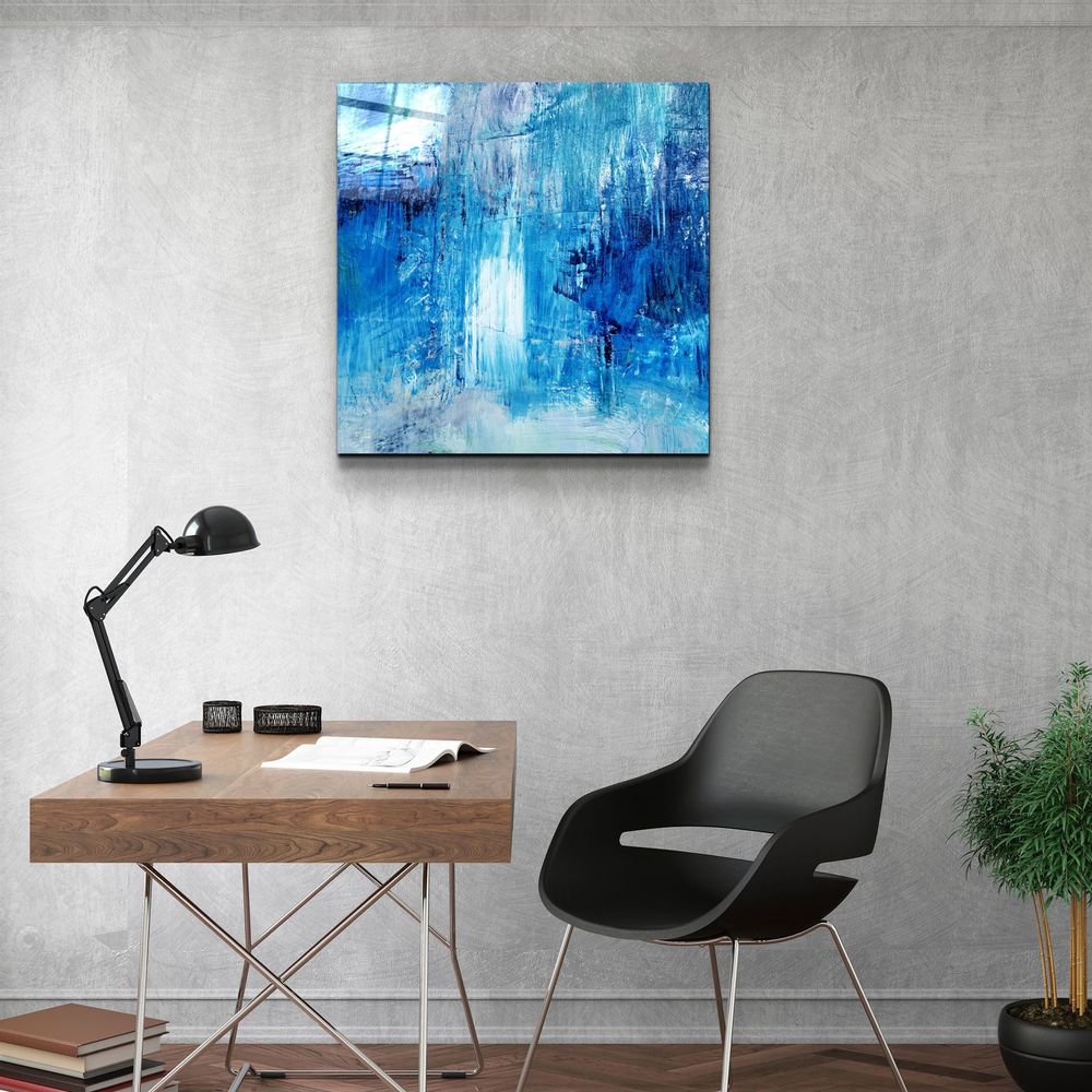 Autres décorations murales - ・"Blue Fall"・Glass Wall Art | Artdesigna Glass Printing Wall Arts. - ARTDESIGNA