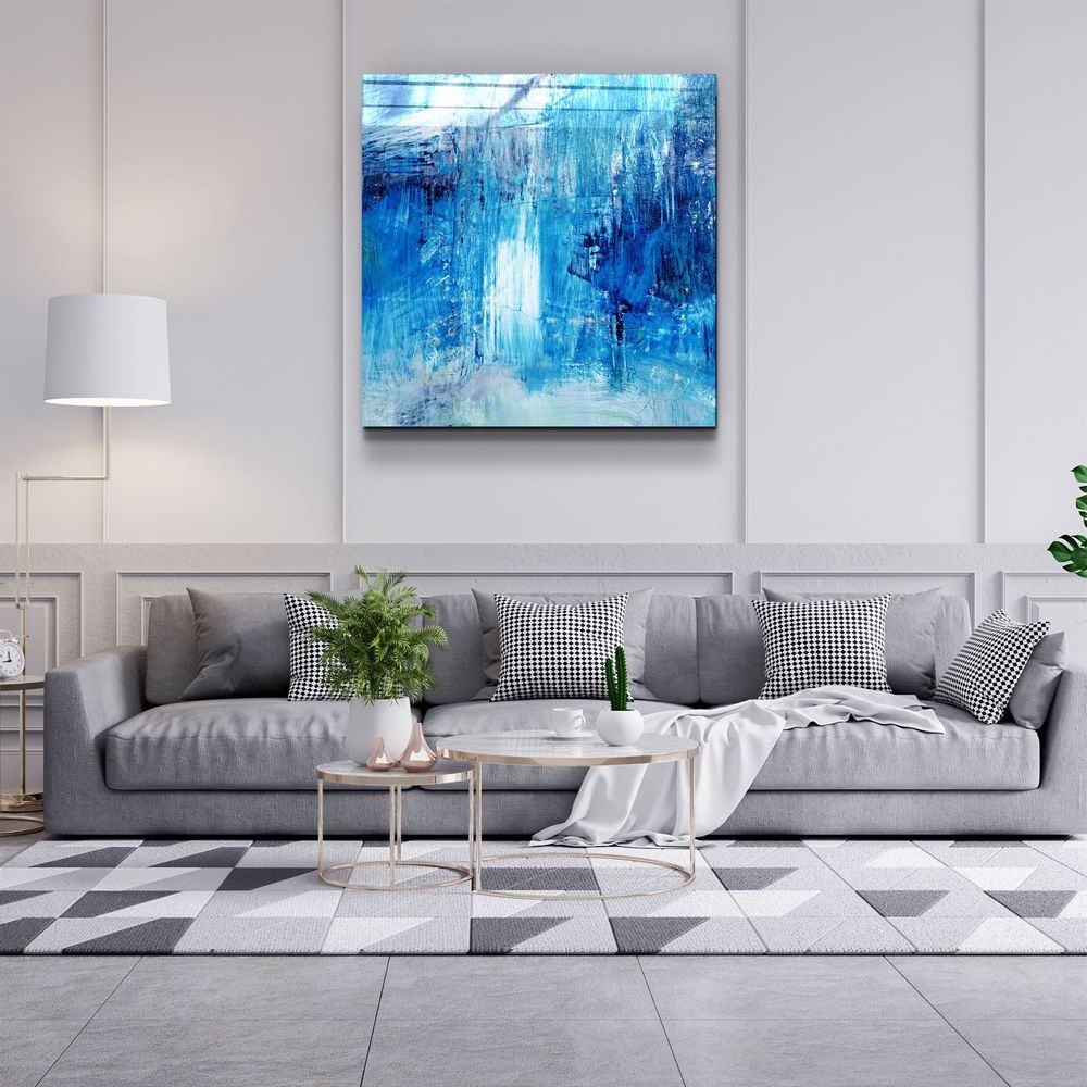 Autres décorations murales - ・"Blue Fall"・Glass Wall Art | Artdesigna Glass Printing Wall Arts. - ARTDESIGNA