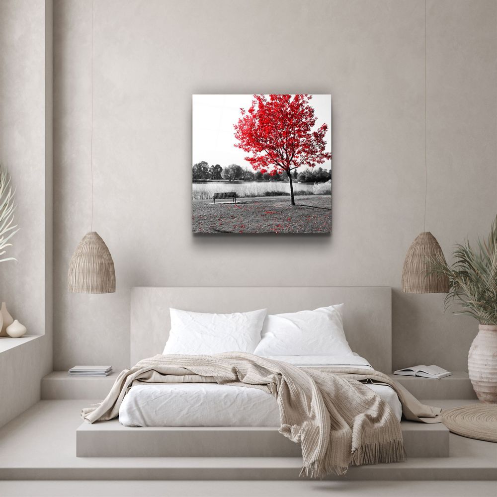 Autres décorations murales - ・"Red Tree"・Glass Wall Art | Artdesigna Glass Printing Wall Arts. - ARTDESIGNA