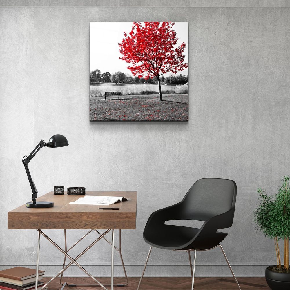 Autres décorations murales - ・"Red Tree"・Glass Wall Art | Artdesigna Glass Printing Wall Arts. - ARTDESIGNA