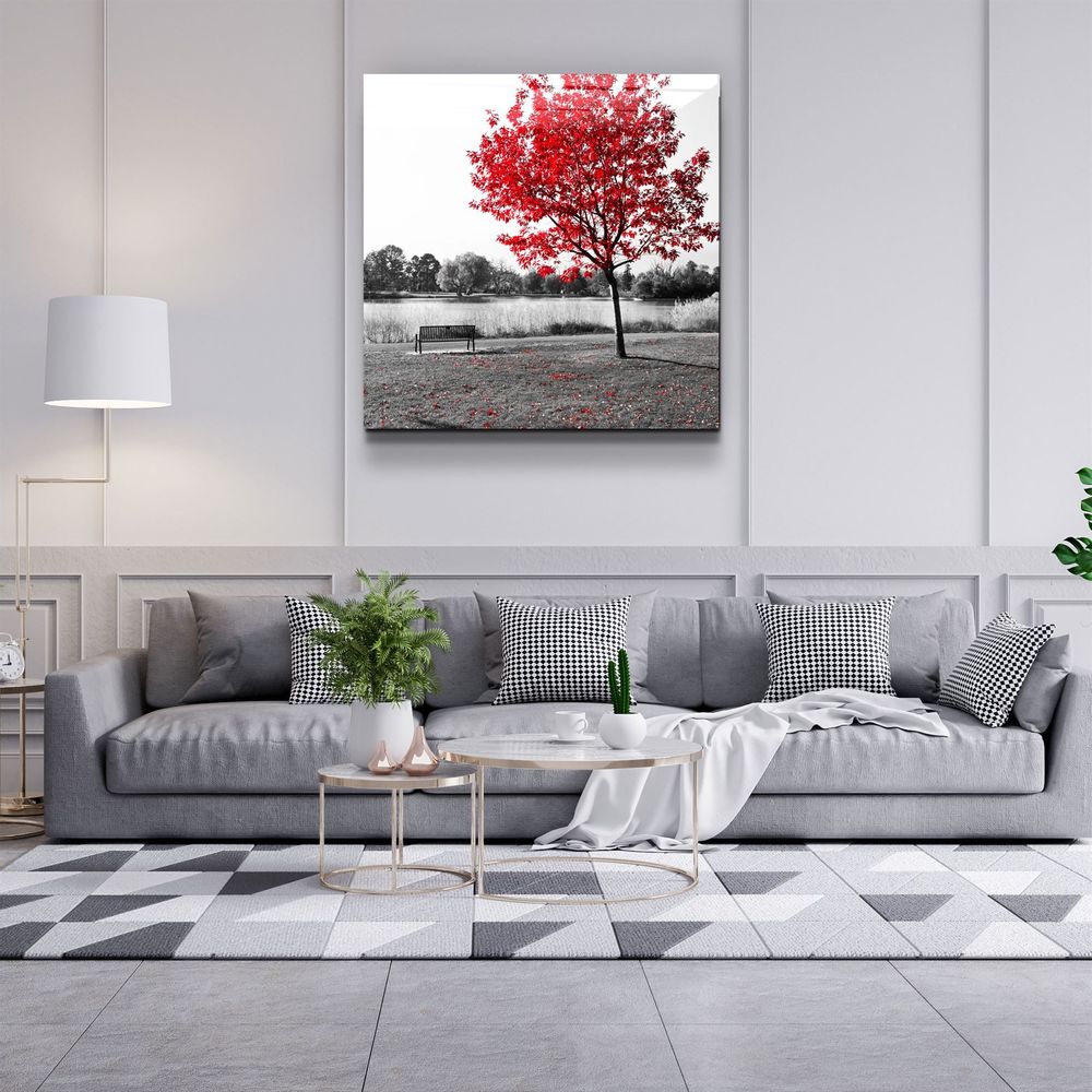 Autres décorations murales - ・"Red Tree"・Glass Wall Art | Artdesigna Glass Printing Wall Arts. - ARTDESIGNA