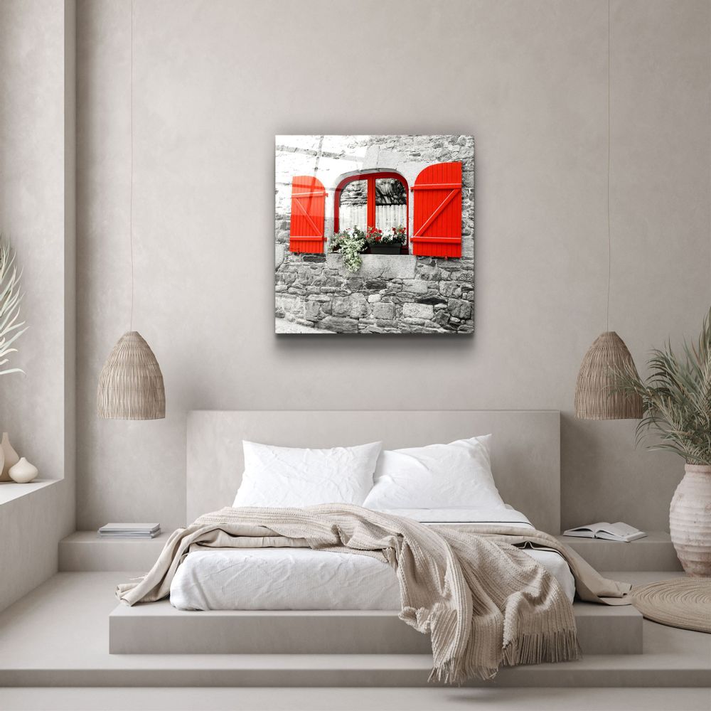 Other wall decoration - ・"Red Window"・Glass Wall Art | Artdesigna Glass Printing Wall Arts. - ARTDESIGNA