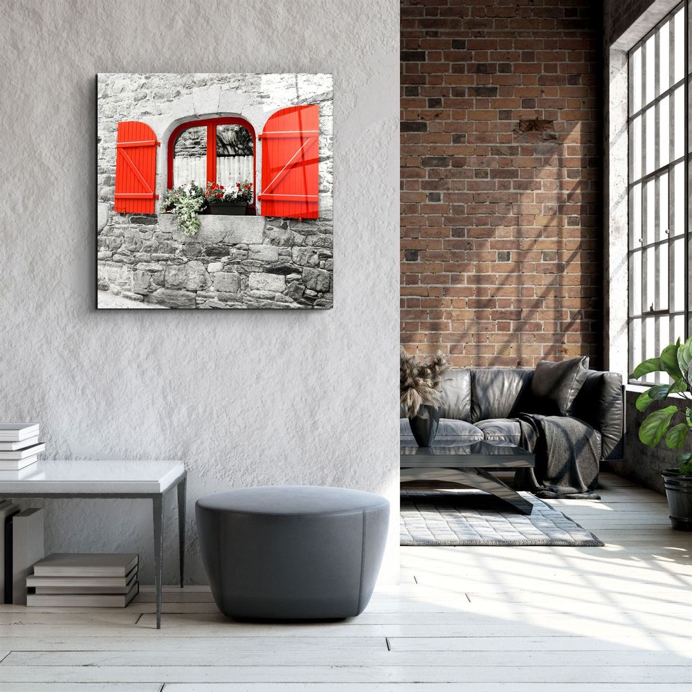 Other wall decoration - ・"Red Window"・Glass Wall Art | Artdesigna Glass Printing Wall Arts. - ARTDESIGNA