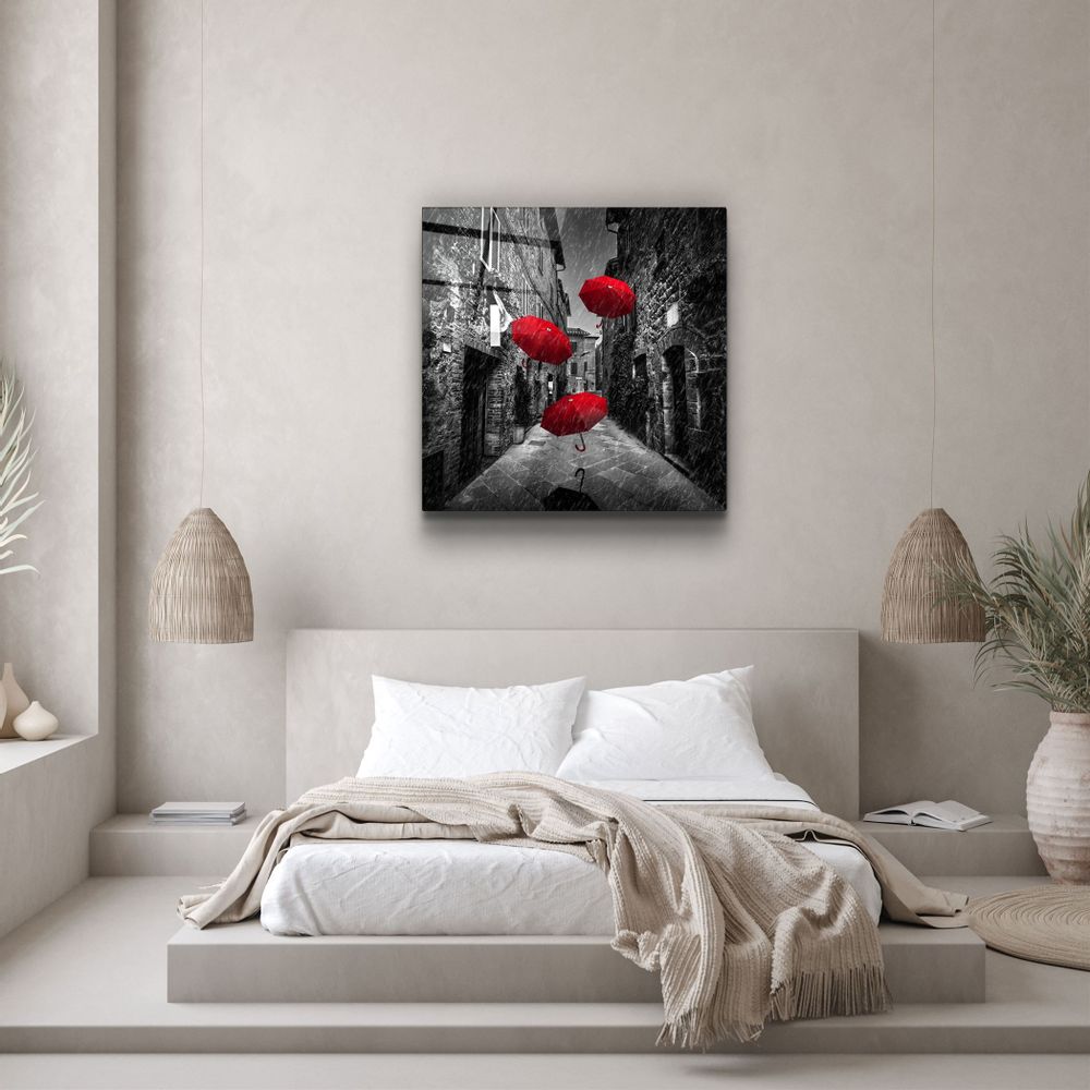 Autres décorations murales - ・"Red Forest"・Glass Wall Art | Artdesigna Glass Printing Wall Arts. - ARTDESIGNA