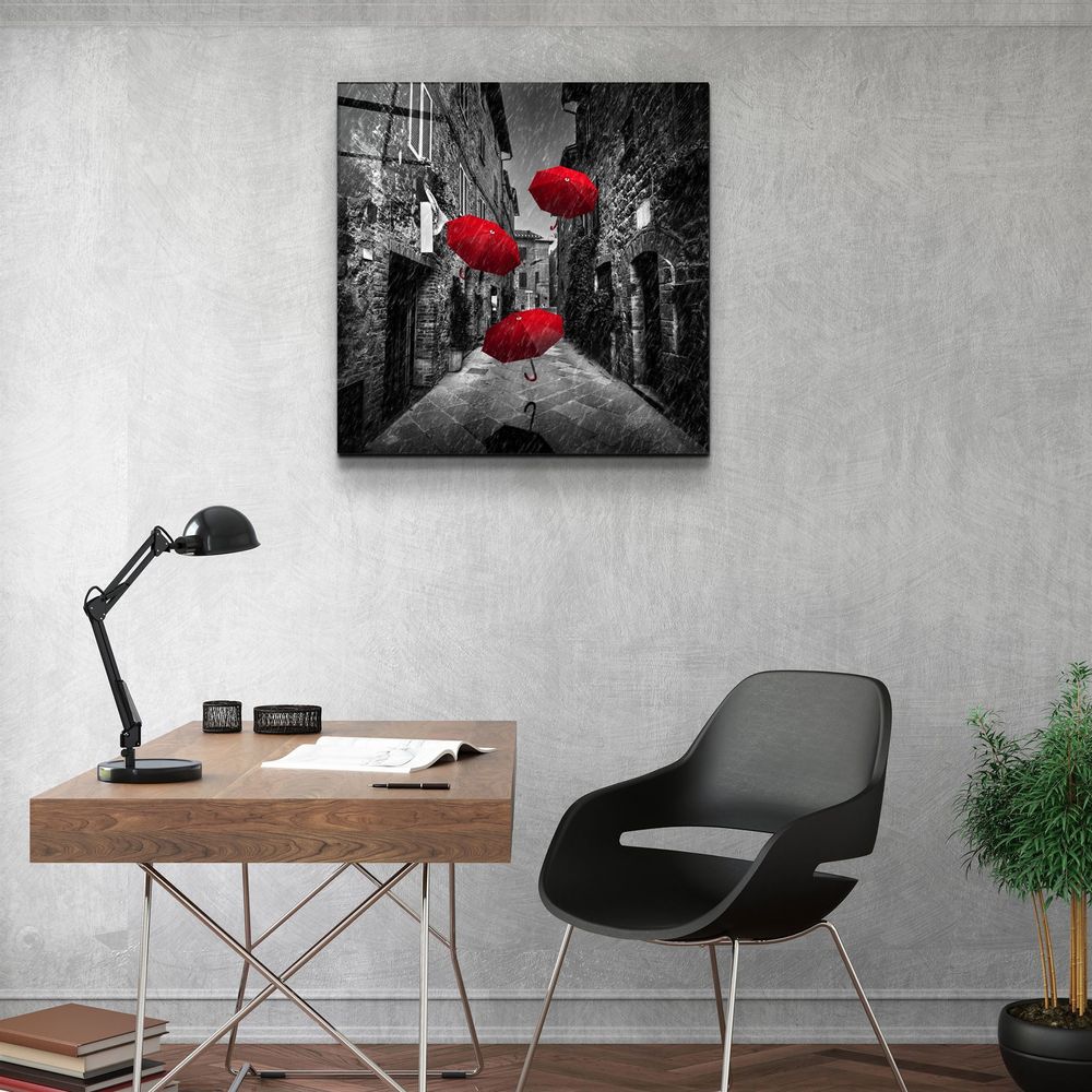 Autres décorations murales - ・"Red Forest"・Glass Wall Art | Artdesigna Glass Printing Wall Arts. - ARTDESIGNA