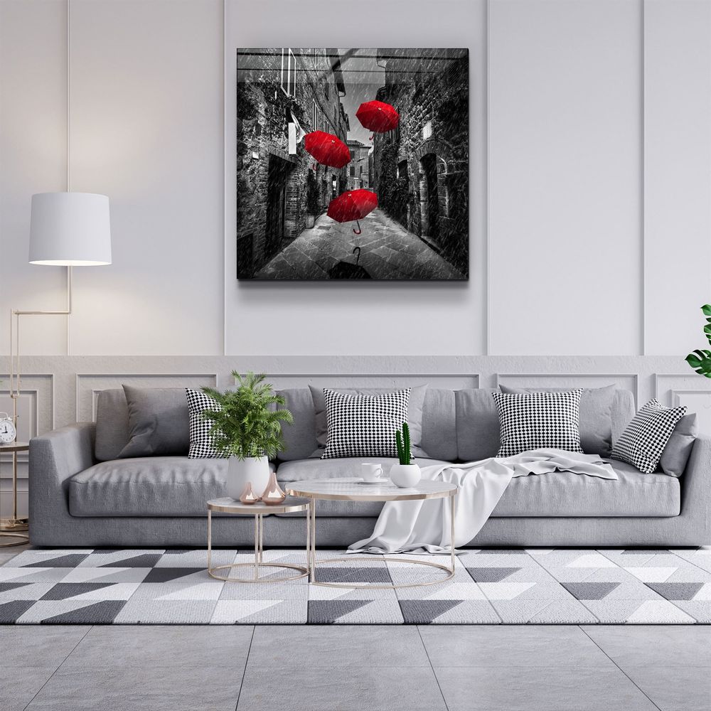 Autres décorations murales - ・"Red Forest"・Glass Wall Art | Artdesigna Glass Printing Wall Arts. - ARTDESIGNA