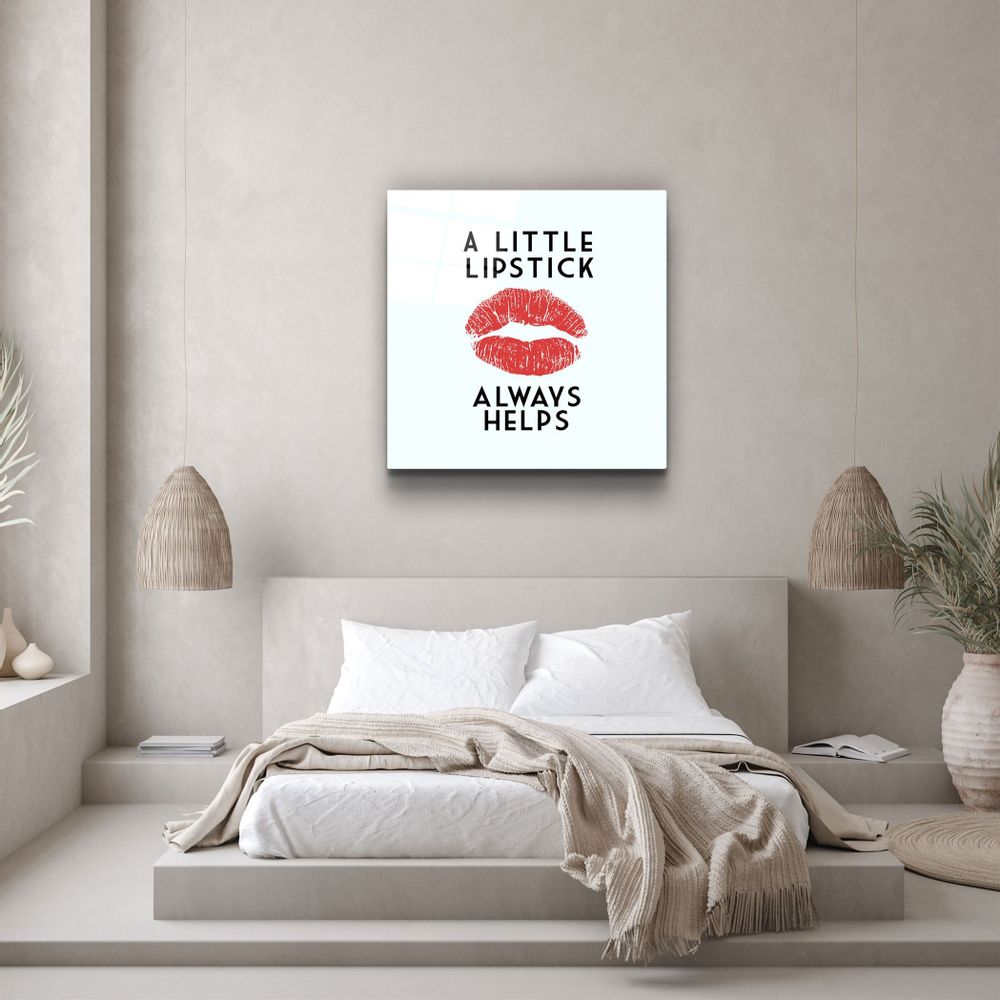 Other wall decoration - ・"All I need is coffee and red lipstick"・Glass Wall Art | Artdesigna Glass Printing Wall Arts. - ARTDESIGNA