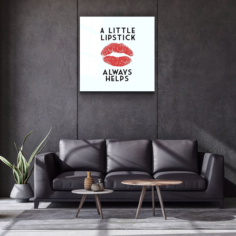 Other wall decoration - ・"All I need is coffee and red lipstick"・Glass Wall Art | Artdesigna Glass Printing Wall Arts. - ARTDESIGNA