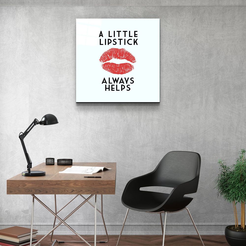 Other wall decoration - ・"All I need is coffee and red lipstick"・Glass Wall Art | Artdesigna Glass Printing Wall Arts. - ARTDESIGNA