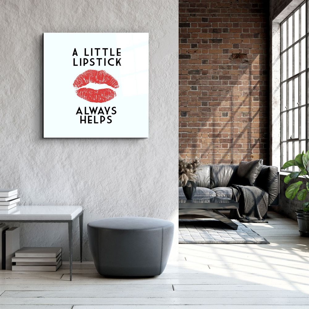 Other wall decoration - ・"All I need is coffee and red lipstick"・Glass Wall Art | Artdesigna Glass Printing Wall Arts. - ARTDESIGNA