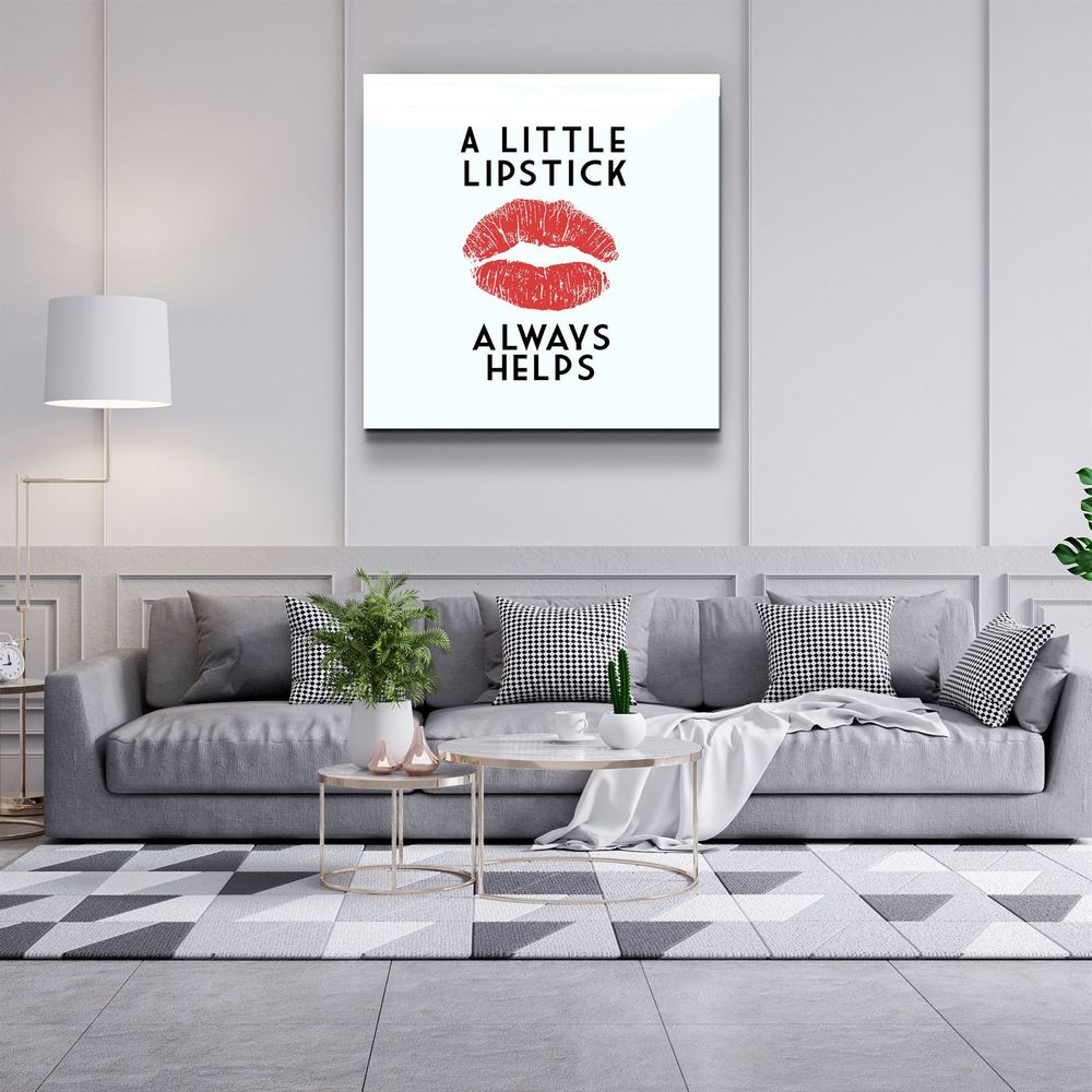 Other wall decoration - ・"All I need is coffee and red lipstick"・Glass Wall Art | Artdesigna Glass Printing Wall Arts. - ARTDESIGNA