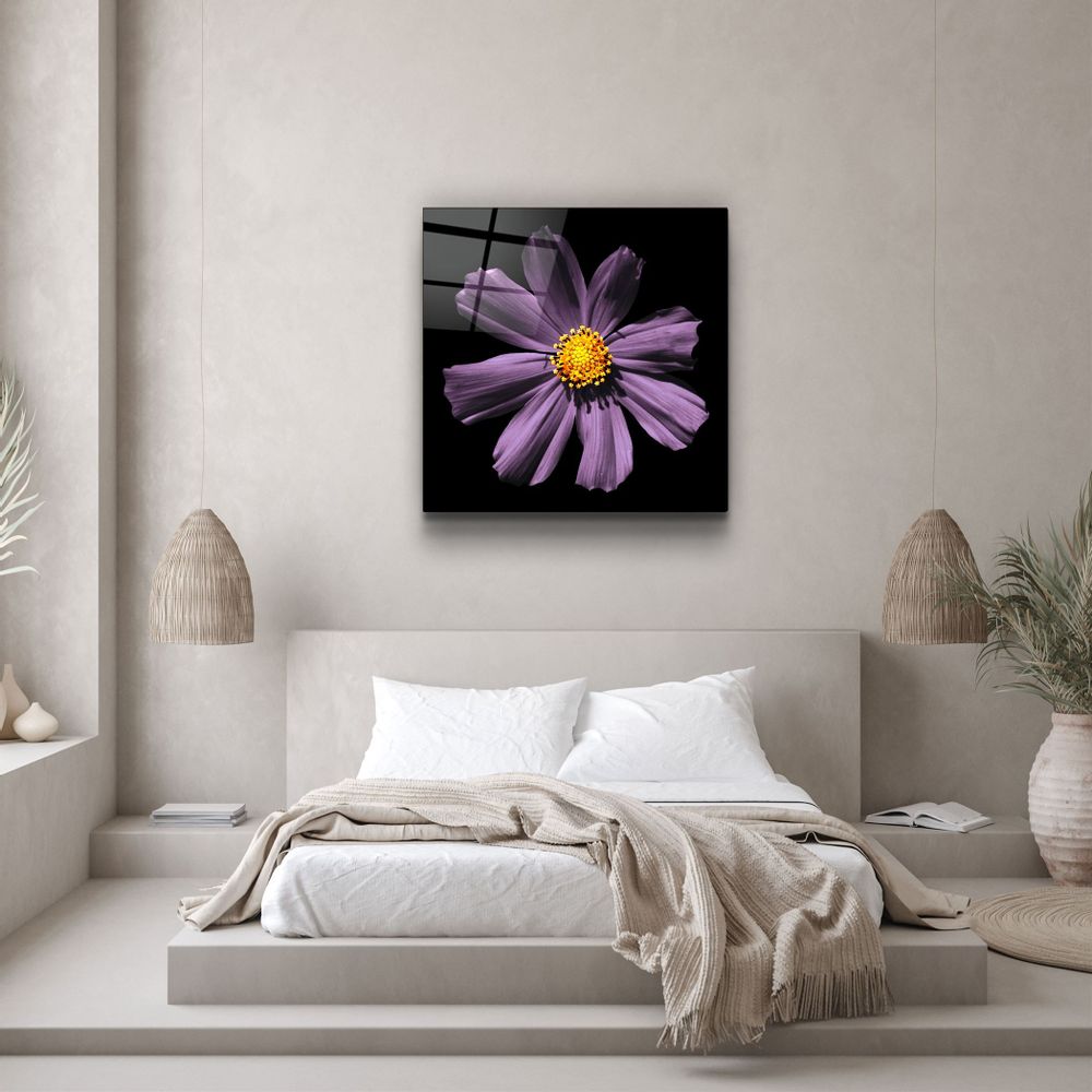 Other wall decoration - ・"Purple Flower"・Glass Wall Art | Artdesigna Glass Printing Wall Arts. - ARTDESIGNA