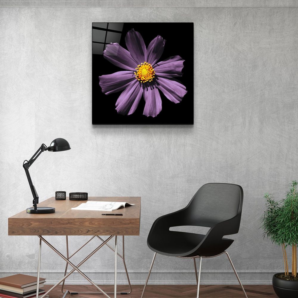 Other wall decoration - ・"Purple Flower"・Glass Wall Art | Artdesigna Glass Printing Wall Arts. - ARTDESIGNA