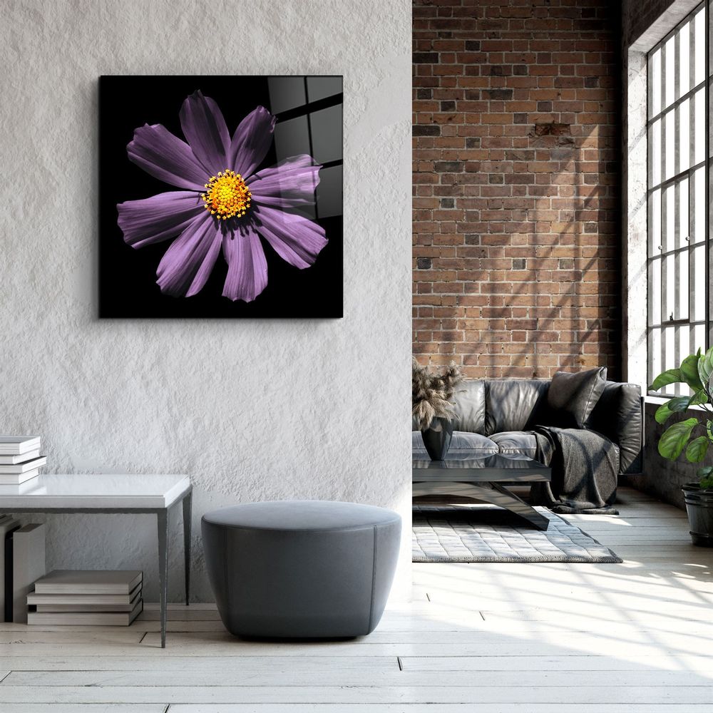 Other wall decoration - ・"Purple Flower"・Glass Wall Art | Artdesigna Glass Printing Wall Arts. - ARTDESIGNA