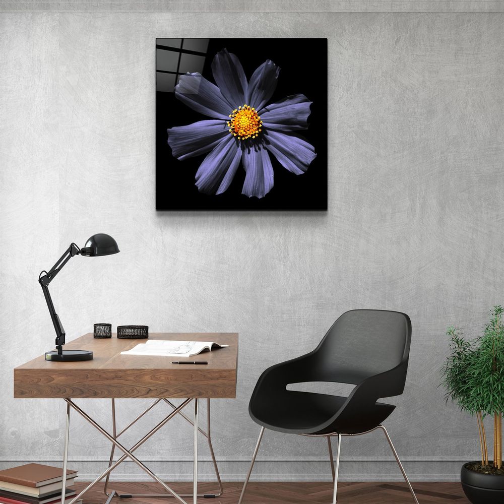 Other wall decoration - ・"Blue Flower"・Glass Wall Art | Artdesigna Glass Printing Wall Arts. - ARTDESIGNA