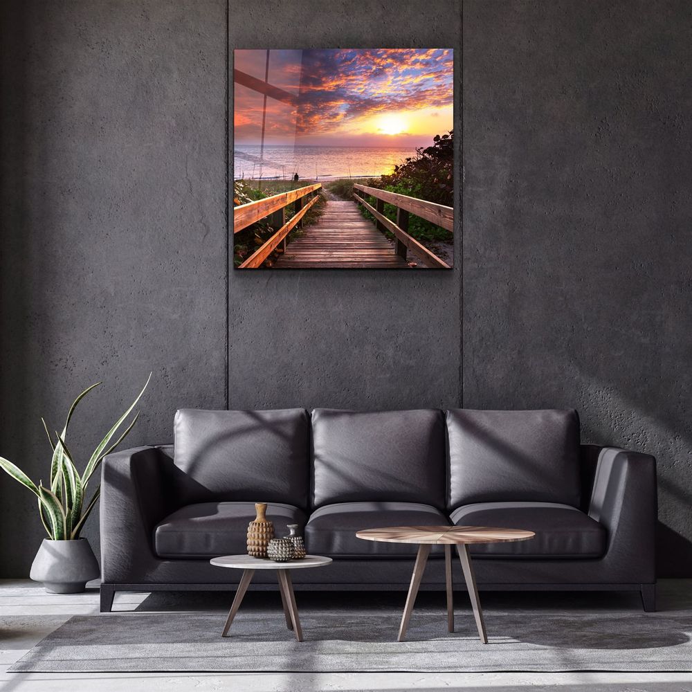 Autres décorations murales - ・"Sunset Landscape"・Glass Wall Art | Artdesigna Glass Printing Wall Arts. - ARTDESIGNA