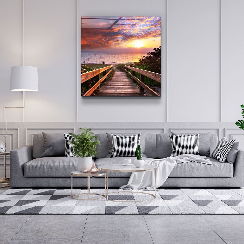 Autres décorations murales - ・"Sunset Landscape"・Glass Wall Art | Artdesigna Glass Printing Wall Arts. - ARTDESIGNA