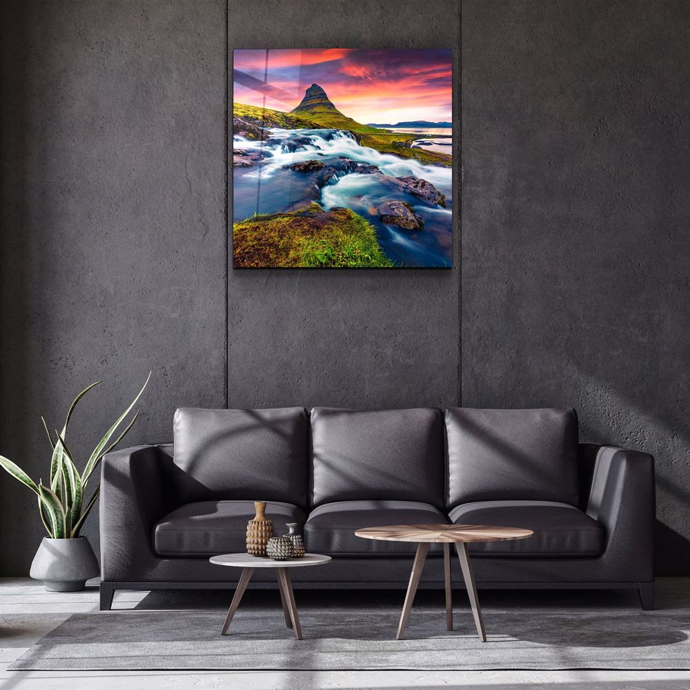 Autres décorations murales - ・"Lake and Mountain Landscape"・Glass Wall Art | Artdesigna Glass Printing Wall Arts. - ARTDESIGNA