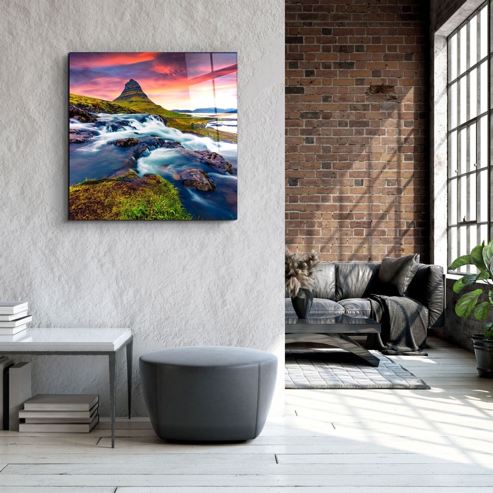 Autres décorations murales - ・"Lake and Mountain Landscape"・Glass Wall Art | Artdesigna Glass Printing Wall Arts. - ARTDESIGNA