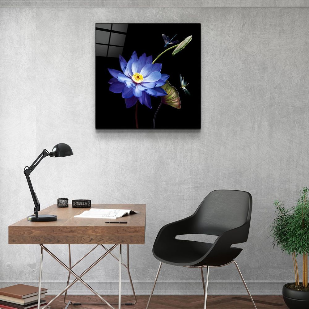 Other wall decoration - ・"Abstract Yellow Flowers"・Glass Wall Art | Artdesigna Glass Printing Wall Arts. - ARTDESIGNA