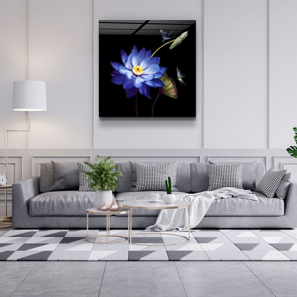Other wall decoration - ・"Abstract Yellow Flowers"・Glass Wall Art | Artdesigna Glass Printing Wall Arts. - ARTDESIGNA