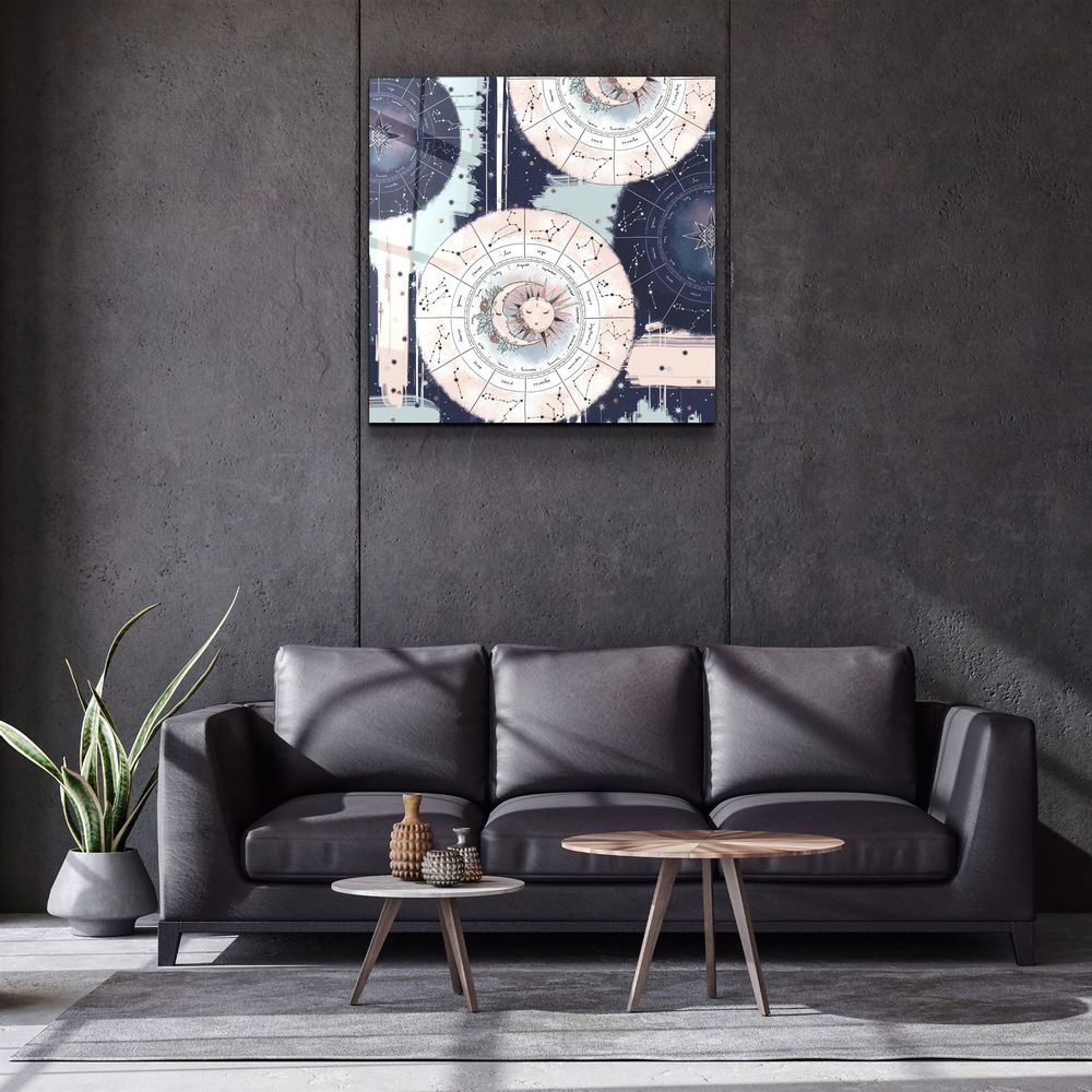 Other wall decoration - ."Moon Drops White". Glass Wall Art | Artdesigna Glass Printing Wall Arts. - ARTDESIGNA