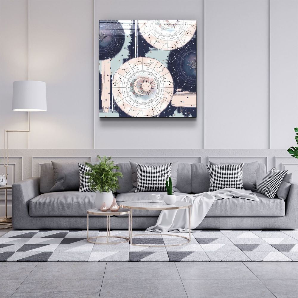 Other wall decoration - ."Moon Drops White". Glass Wall Art | Artdesigna Glass Printing Wall Arts. - ARTDESIGNA