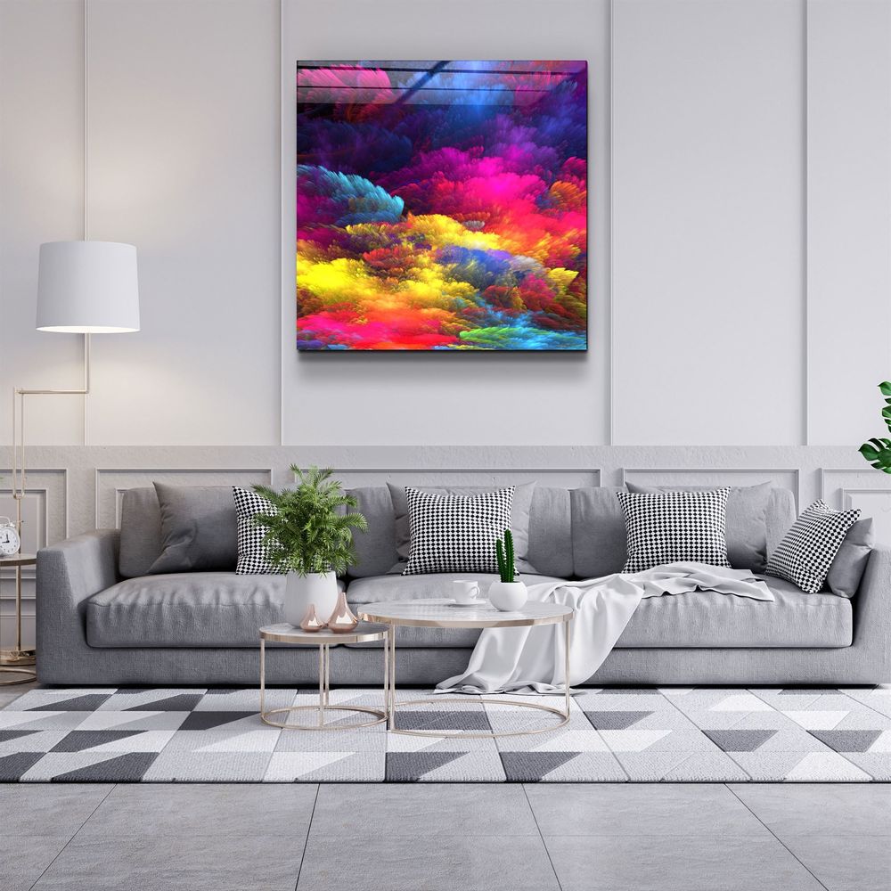 Other wall decoration - ・"Color Puff"・Glass Wall Art | Artdesigna Glass Printing Wall Arts. - ARTDESIGNA