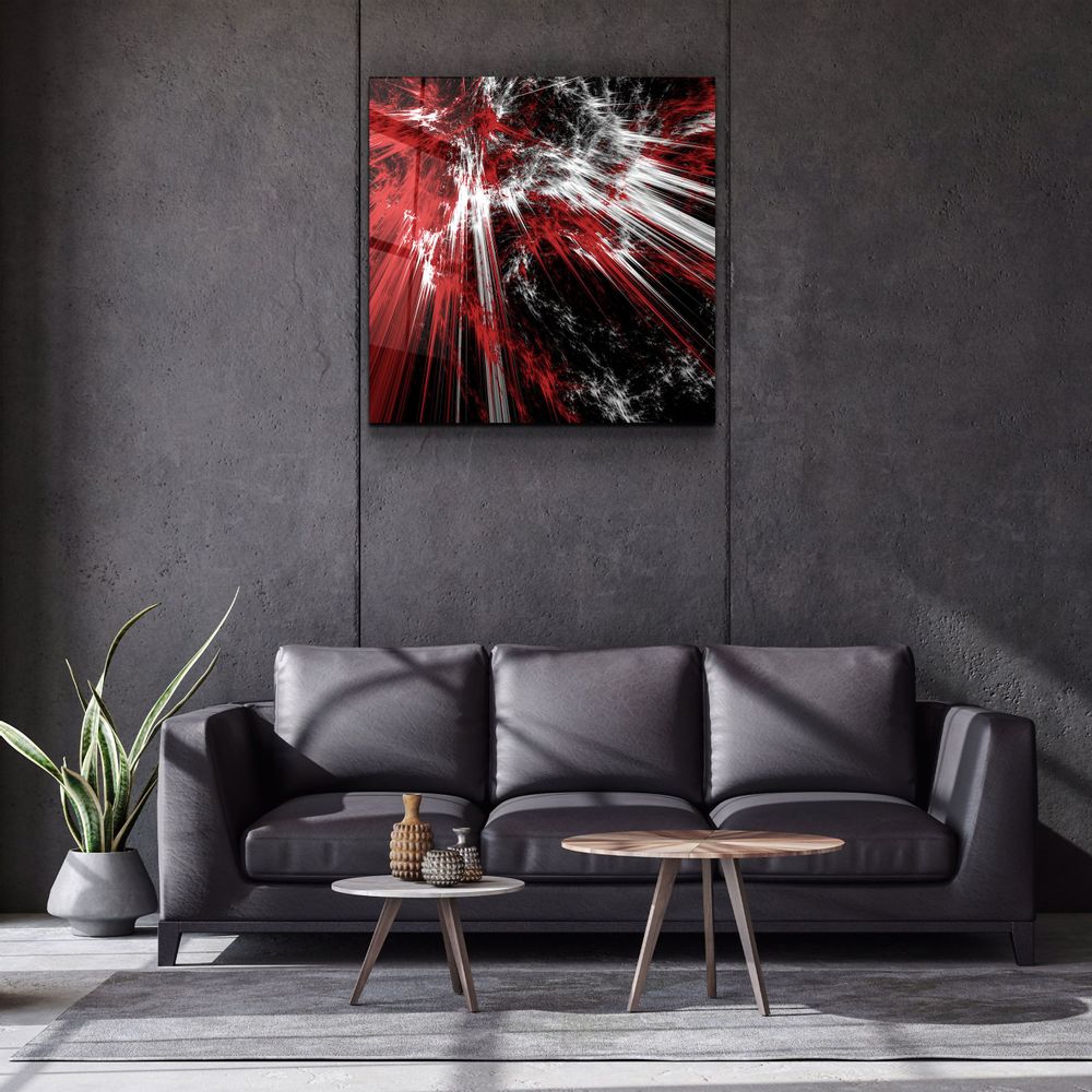 Other wall decoration - ・"Red Explosion"・Glass Wall Art | Artdesigna Glass Printing Wall Arts. - ARTDESIGNA