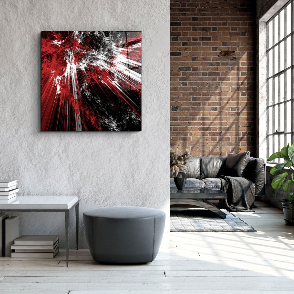 Other wall decoration - ・"Red Explosion"・Glass Wall Art | Artdesigna Glass Printing Wall Arts. - ARTDESIGNA